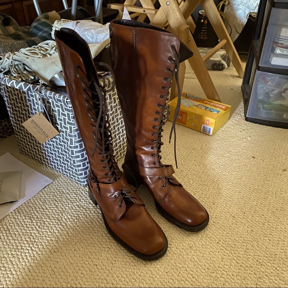 Colin Stuart Boots Sz8.5 Leather Leather Leather Gorgeous!